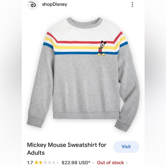 Mickey Mouse Sweatshirt for Adults, from Japan, size Medium - Picture 11 of 12